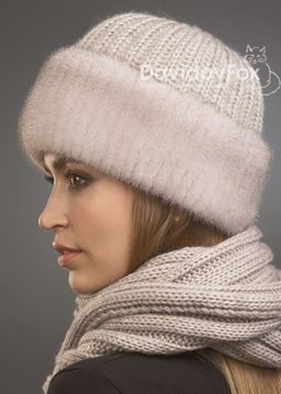 Шапка Адель норка трикотаж кизил