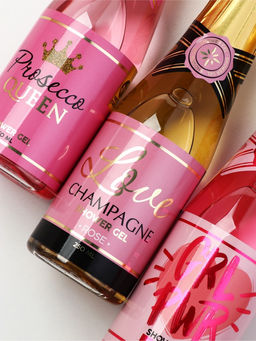 Набор "Искрись от счастья", 3 геля для душа во флаконах шампанское