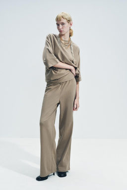 COTTON STRAIGHT-LEG TROUSERS - Zara фото 18