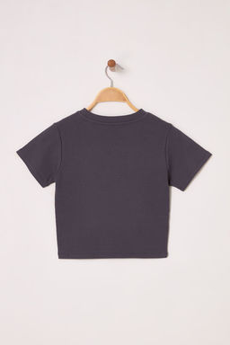 Trendyolmilla Beyaz Biye Detayl? Bisiklet Yaka Crop Fitilli Esnek Orme Bluz TWOAW21BZ0638  фото 6