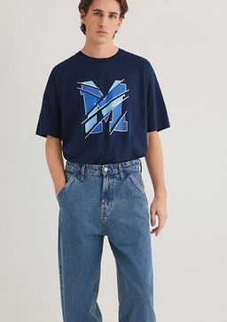 M Logo Bask?l? Lacivert Tisort - Mavi фото 2