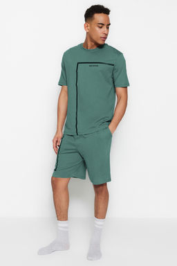 TRENDYOL MAN Siyah Regular Fit Bisiklet Yaka Bask?l? Sortlu Pijama Tak?m? TMNSS23PT00017 - Trendyolmilla фото 24