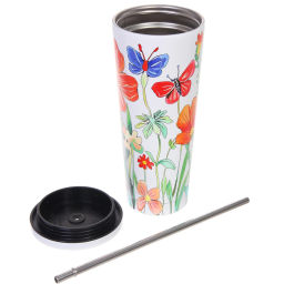 Термокружка 750мл "Лето" с трубочкой