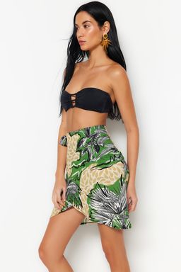TRENDYOLMILLA Tropikal Desenli Mini Dokuma Baglamal? Plaj Etegi TBESS23ET00022 фото 2
