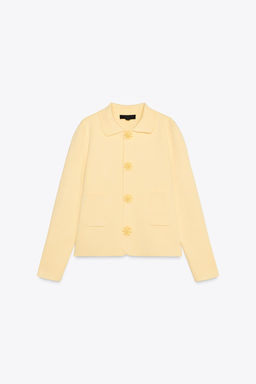 PLAIN KNIT JACKET WITH BEADED BUTTONS - Zara фото 5
