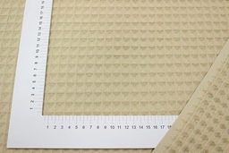 Вафельное премиум-полотно Бохо цв.бежево-желтый, ш.1.5м, хлопок-100%, 240гр/м.кв - Купава фото 2