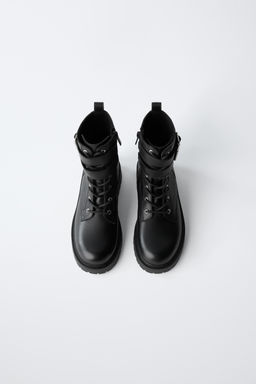 BOTA DOBLE HEBILLA PIEL / Negro - Zara фото 4