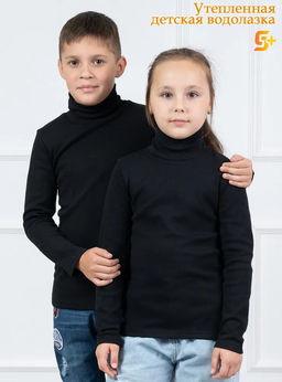 Водолазка рибана/начёс, цвет Чёрный, состав 80%х/б, 15%пэ, 5%лайкра