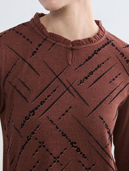 Bisiklet Yaka Desenli Bluz