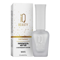IQ Beauty Укрепитель для ногтей с коллоидным золотом / Gold Hardener White, 12,5 мл  фото 5