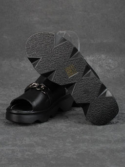 08-PEA122-1 BLACK Босоножки женские (натуральная кожа)