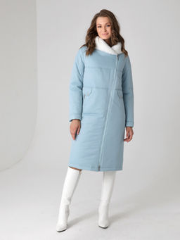 24414 Пальто голубой - Dizzyway фото 2