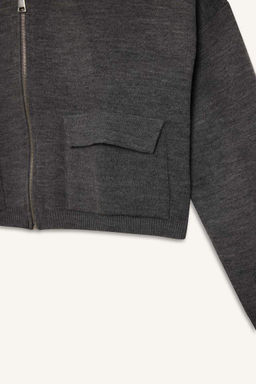 Regular Fit Kapusonlu Basic Duz Fermuarl? Triko H?rka - Defacto фото 3