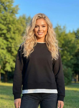 K13324 Свитшот (плотный хлопок) ЧЕРНЫЙ