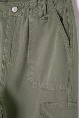 Haki Kargo Cep Kapak Detayl? Yuksek Bel Wide Leg Jeans TWOSS25JE00030 - Trendyolmilla фото 6
