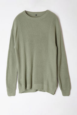 Trendyolmilla Man Mint Unisex Oversize Fit Genis Kal?p Bisiklet Yaka Y?rtmacl? Triko Kazak TMNAW21KZ0552  фото 9