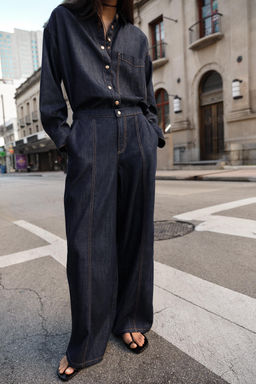 JEANS Z1975 JOGGER WIDE LEG TIRO ALTO / Azul - Zara фото 2