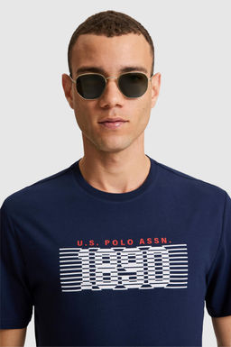 Erkek Lacivert Regular Fit Bisiklet Yaka Ti__rt