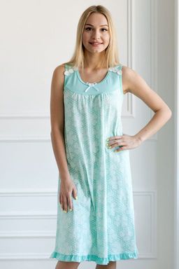 Ночная сорочка из кулирки Василиса зеленый - Амадэль фото 2