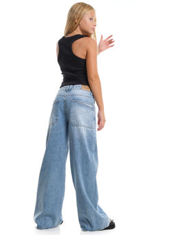 Джинсы голубые для девочки 33-1051 голубой - Mini maxi фото 3