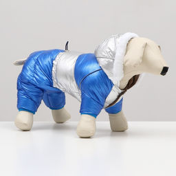 Комбинезон Блик с утяжкой, размер 12 (ДС 28 см, ОГ 38 см, ОШ 27 см), серебряно-синий