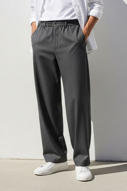 Antrasit Wide Leg Bol Kumas Baggy Pantolon TMNSS23PL00039