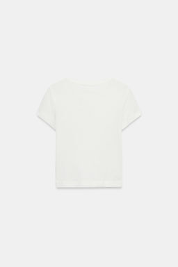 CAMISETA R?STICA MANGA CORTA / Blanco - Zara фото 6