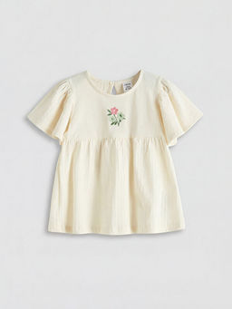 ?i?ek Desenli K?z Bebek Bluz ve Tayt