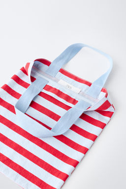BOLSA ESTAMPADO RAYAS / Azul - Zara фото 3