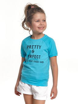 Футболка с принтом для девочки UD 0735 голубой - Mini maxi фото 3