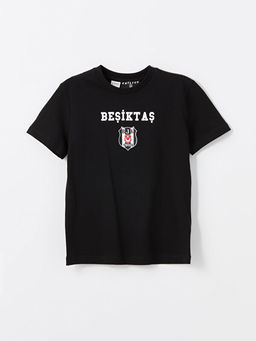 Bisiklet Yaka Be?ikta? Bask?l? K?sa Kollu Erkek ?ocuk Ti??rt