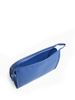 Косметичка на молнии треугольная с принтом Good trip, синий