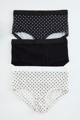 Siyah-Cok Renkli 3lu Paket Pamuklu Y?ld?z Desenli Hipster Orme Kulot THMAW25KU00008 - Trendyolmilla фото 7