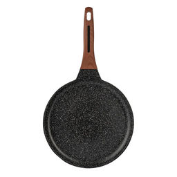 51472 WERNER Сковорода блинная DONO 28,0x2,5 см с индукционным дном, с двухслойным мраморным антипригарным покрытием Pfluon, бакелитовая ручка с покрытием Soft Touch. Материал: литой алюминий. Толщина  фото 9