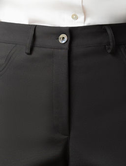 Брюки-трубы из плотной эластичной ткани из хлопка с нейлоном - Vilatte фото 2