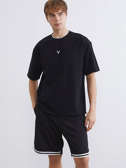 Oversize Bisiklet Yaka Spor Erkek Ti??rt