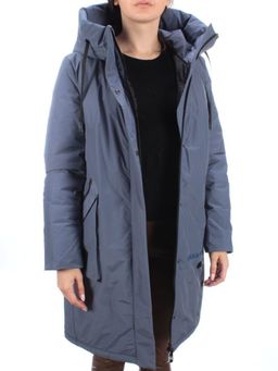 21-968 GRAY/BLUE Пальто женское зимнее (200 гр. холлофайбера) - Фабричный китай фото 7