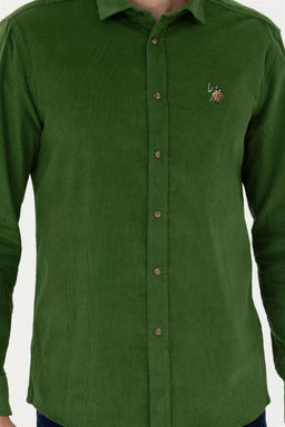 U. S. Polo Assn / Мужская зеленая рубашка с длинным рукавом - U.s. polo assn фото 6