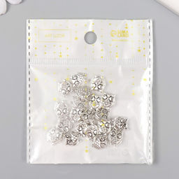 Цена за 20 шт. Бусина для творчества металл «Совушка», серебро 1.1×0.9 см