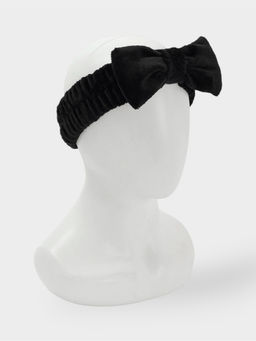 Повязка для умывания Доляна «Бантик», микрофибра, чёрная