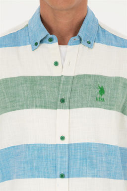 U. S. Polo Assn / Мужская зеленая рубашка с длинным рукавом - U.s. polo assn фото 6