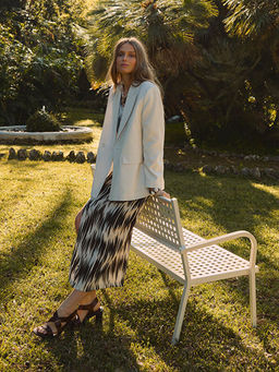 Beli Fermuarl? Desenli B?zg?l? Y?rtma?l? Etek