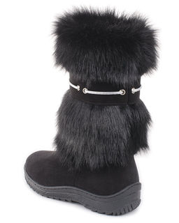 Унты женские на литой подошве., Черные.