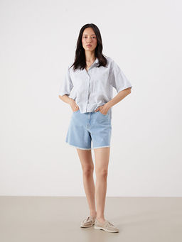 ?izgili Keten Kar???ml? Kad?n G?mlek