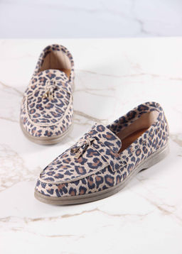 Лоферы туфли 170.2614be. бежевый леопард