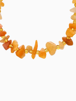 Браслет, длина 16 см, янтарный, золотой