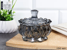 Сахарница 150 тонированная графит / TG1005H /уп 48/*