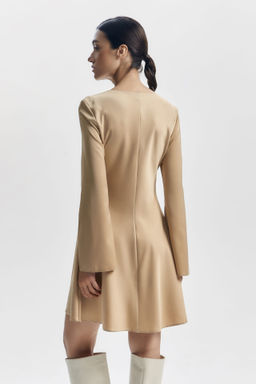 Платье из атласа расклешенного силуэта - Mollis фото 4