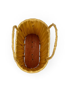 Корзина плетёная для хранения, 16×19×10 см, ручка h=6 см, пластиковая, бежевая, Greengo