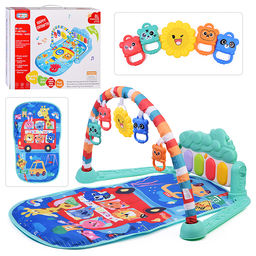 Коврик развивающий "Автобус со зверятами" с ростомером, в коробке